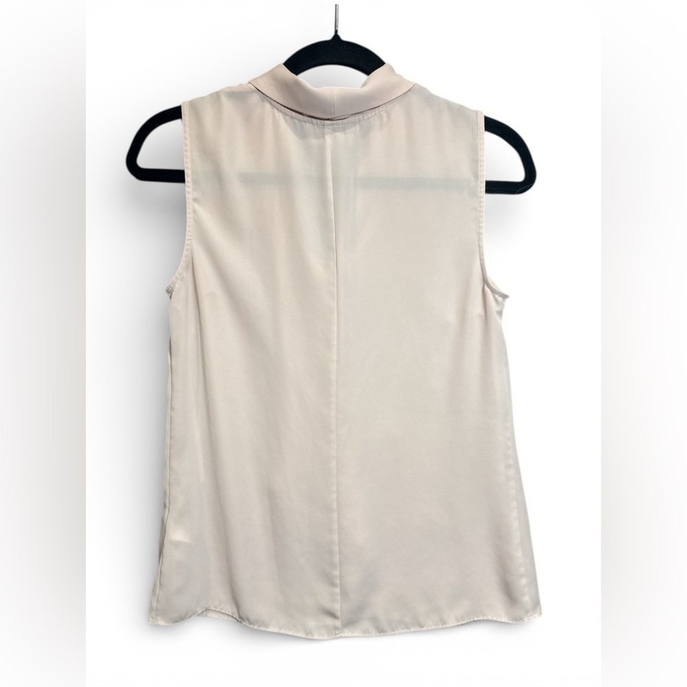 Laundry by Shelli‎ Segal Blush Tie-Neck Sleeveless Blouse XS, Chic Workwear Top - Picture 2 of 8